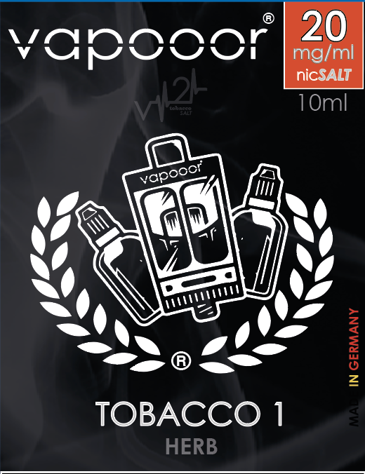 TOBACCO No° 1 - herber Zigarettentabak - 20mg - vapooor® nicSALT Liquid