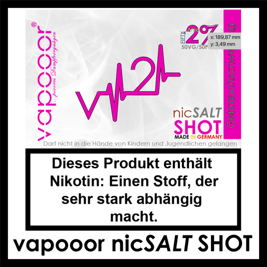 20mg - FIFTY - 50VG/50PG - vapooor® nicSALT SHOT